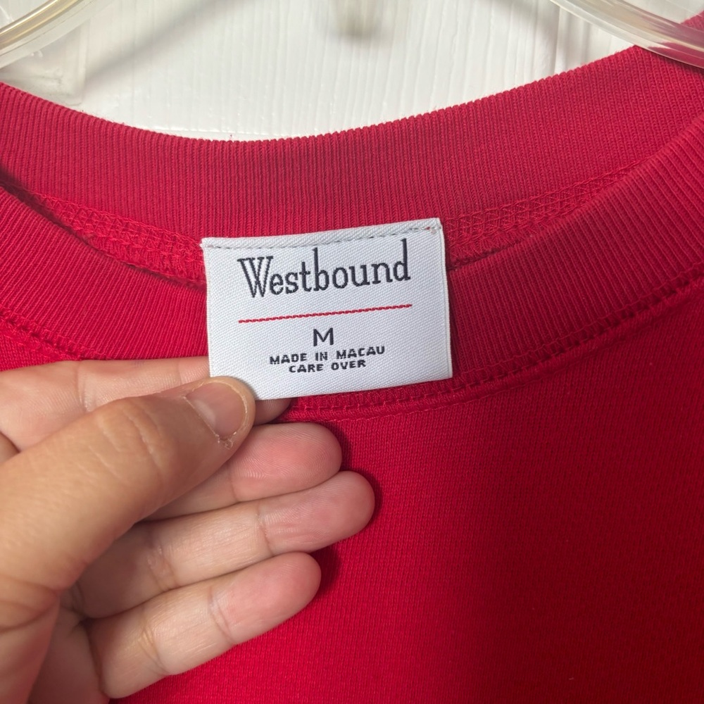 Westbound Women’s Red Snowman Embroidered Winter Christmas Sweatshirt - Picture 5 of 6